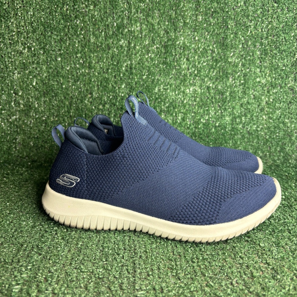 Skechers Ultra Flex First Take Knit Slip On Walking Sneaker Navy Blue Womens 6.5